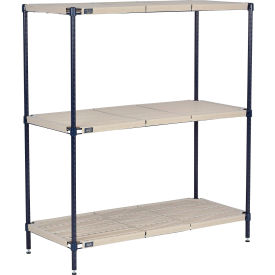Nexel® Nexelite® 3 Shelf Vented Plastic Mat Shelving Unit Starter 42