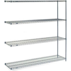 Nexel® 4 Shelf Nexelon® Blue Wire Shelving Unit Add On 72