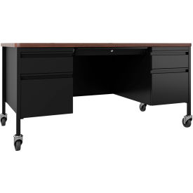 Interion® Mobile Teacher's Desk 5 Drawers 60