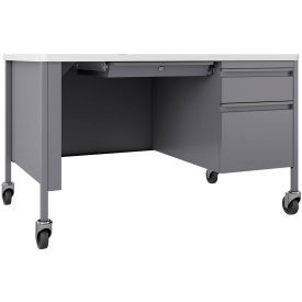 Interion® Mobile Teacher's Desk 3 Drawers 48