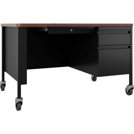 Interion® Mobile Teacher's Desk 3 Drawers 48