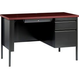 Interion® Steel Desk Single Right Pedestal 3 Drawers 45