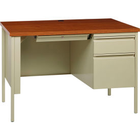 Interion® Steel Desk Single Right Pedestal 3 Drawers 45