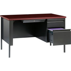 Interion® Steel Desk Single Right Pedestal 3 Drawers 48