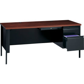 Interion® Steel Desk Single Right Pedestal 3 Drawers 66