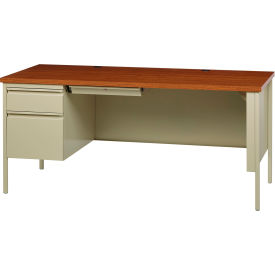 Interion® Steel Desk Single Left Pedestal 3 Drawers 66