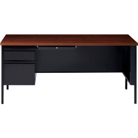 Interion® Steel Desk Single Left Pedestal 3 Drawers 66