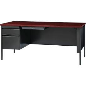Interion® Steel Desk Single Left Pedestal 3 Drawers 66