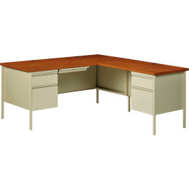 Interion® Steel Desk L Shape w/ Right Return 72