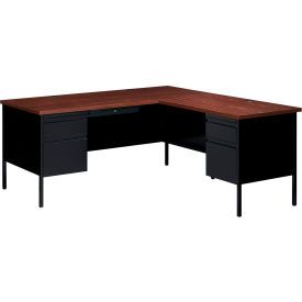 Interion® Steel Desk L Shape w/ Right Return 72