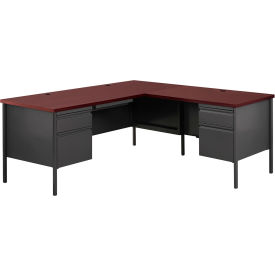 Interion® Steel Desk L Shape w/ Right Return 72