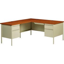 Interion® Steel Desk L Shape w/ Left Return 72