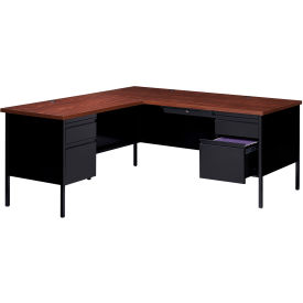 Interion® Steel Desk L Shape w/ Left Return 72