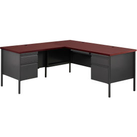 Interion® Steel Desk L Shape w/ Left Return 72