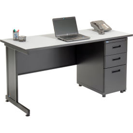 Interion® Office Desk With 3 Drawers 60
