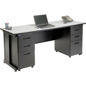 Interion® Office Desk with 6 drawers - 72
