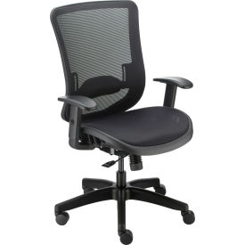 Interion® Heavy Duty Chair With High Back & Adjustable Arms Mesh Black 549695