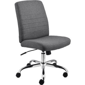 Interion® Office Chair With Mid Back Fabric Gray 618GY695