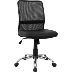 Interion® Mesh Back Task Chair With Mid Back Synthetic Leather Black 722695