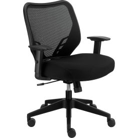 Interion® Office Chair Memory Foam With Mid Back & Adjustable Arms Fabric Black 729695