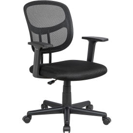 Interion® Mesh Back Office Chair with Lumbar Support Fabric Seat Black 968695