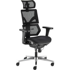 Interion® Mesh Back Chair with Seat Slider & Headrest Black 979695