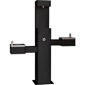 GoVets™Outdoor Bi-Level Drinking Fountain with Bottle Filler Black 220BK761