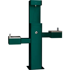 GoVets™ Outdoor Bottle Filling Station & Bi-Level Fountain w/ Filter Green 220GNF761