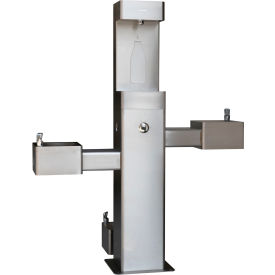 GoVets™ Outdoor Bottle Filler w/Bi-Level Drinking Fountain & Pet Station Stainless 221761