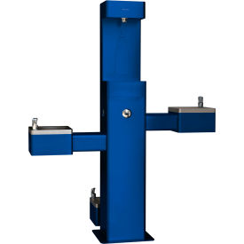 GoVets™ Outdoor Bottle Filler & Bi-Level Fountain w/ Pet Station & Filter Blue 221BLF761