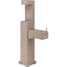 GoVets™ Outdoor Drinking Fountain with Bottle Filler Rotocast Granite Finish 601603