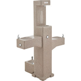 GoVets™ Outdoor Bottle Filler & Fountain w/ Pet Station & Filter Rotocast Granite 605F603