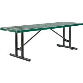 GoVets™ 8' Rectangular Steel Outdoor Table Expanded Metal Green 570GN277