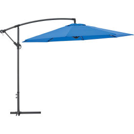GoVets™ Cantilever Umbrella w/ Crank Tilt & Cross Brace Olefin Fabric 10'W Blue 972BL436