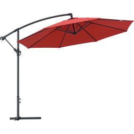 GoVets™ Cantilever Umbrella w/ Crank Tilt & Cross Brace Olefin Fabric 10'W Red 972RD436