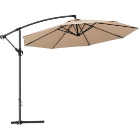 GoVets™ Cantilever Umbrella w/ Crank Tilt & Cross Brace Olefin Fabric 10'W Tan 972TN436