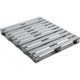 GoVets™ Stackable Open Deck Pallet Galvanized Steel2-Way48