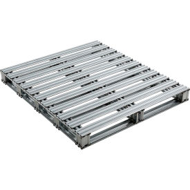 GoVets™ Stackable Open Deck Pallet Galvanized Steel2-Way48