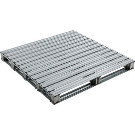 GoVets™ Stackable Open Deck Pallet Galvanized Steel2-Way48