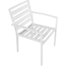 GoVets™ Aluminum Slatted Dining Armchair White 4 Pack 006WH437