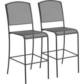 GoVets™ Outdoor Bar Stool Steel Mesh Black 2 Pack 089262