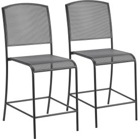 GoVets™ Outdoor Counter Height Stool Steel Mesh Black 2 Pack 094262