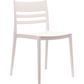 Flash Furniture® Bridgeport Commercial Indoor/Outdoor Stacking Slatted Back Patio Chair White -317-APP-WH-GGDHF