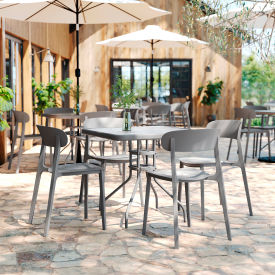 Flash Furniture® Dover Commercial Indoor/Outdoor Stacking Curved Back Patio Chair Gray -340-APP-GRY-GGDHF