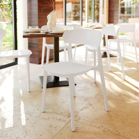 Flash Furniture® Dover Commercial Indoor/Outdoor Stacking Curved Back Patio Chair White -340-APP-WH-GGDHF