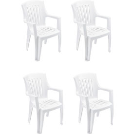 GoVets™ Outdoor Resin Stacking Chair White 518695 - Pkg Qty 4