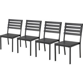 GoVets™ Stackable Outdoor Dining Armless Chair Black 4 Pack 986BK436