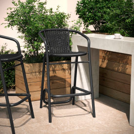 Flash Furniture® Lila Commercial Indoor/Outdoor Restaurant Barstool Black -AD632032R-BK-GGSDA