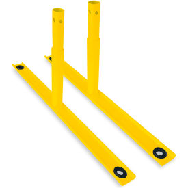 GoVets™ Flat Barrier Feet for Crowd Control Barrier Yellow Powder Coat 2/Pack 864670