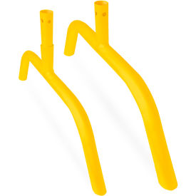 GoVets™ Bridge Barrier Feet for Crowd Control Barrier Yellow Powder Coat 2/Pack 865670